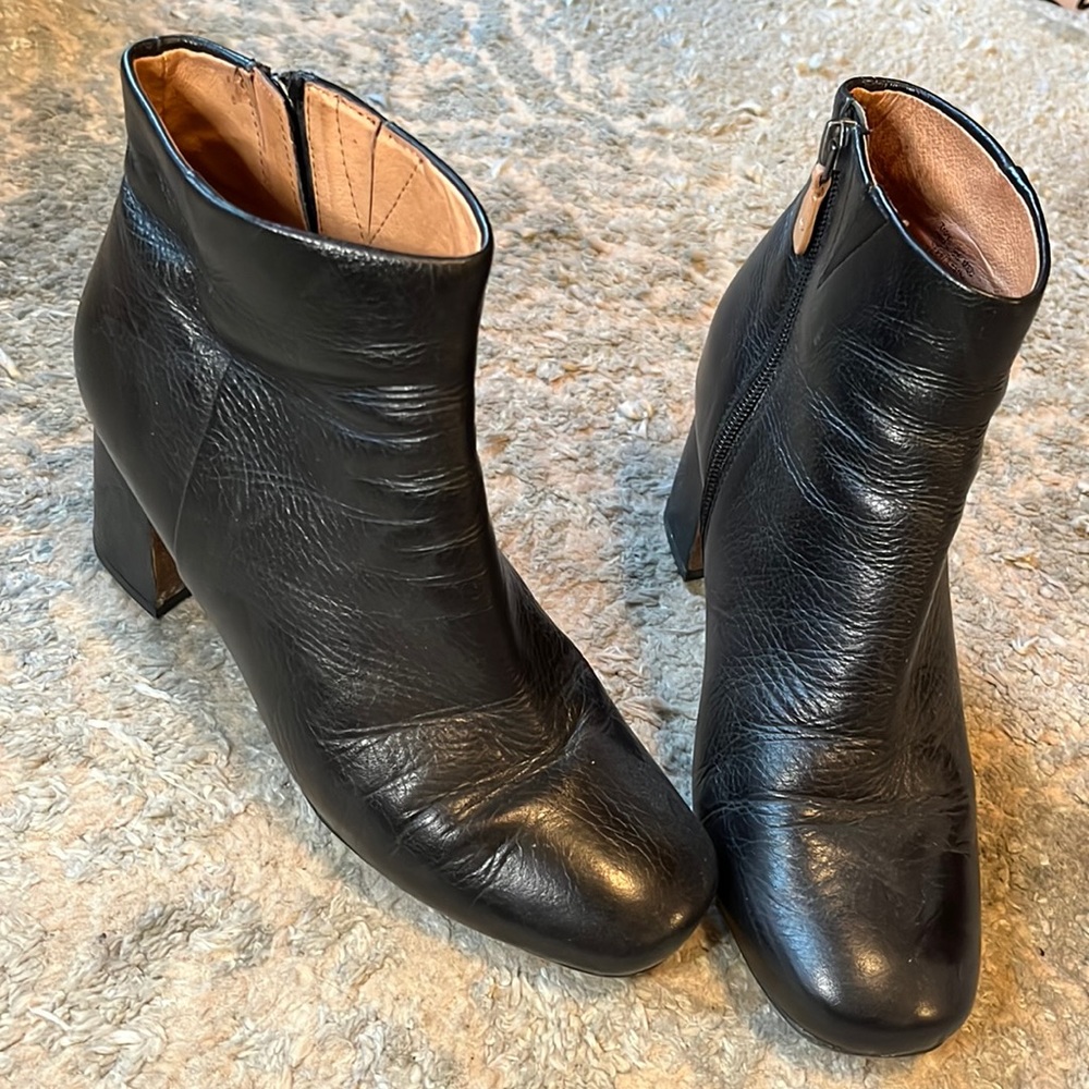 Gentle Souls Black Leather bootie